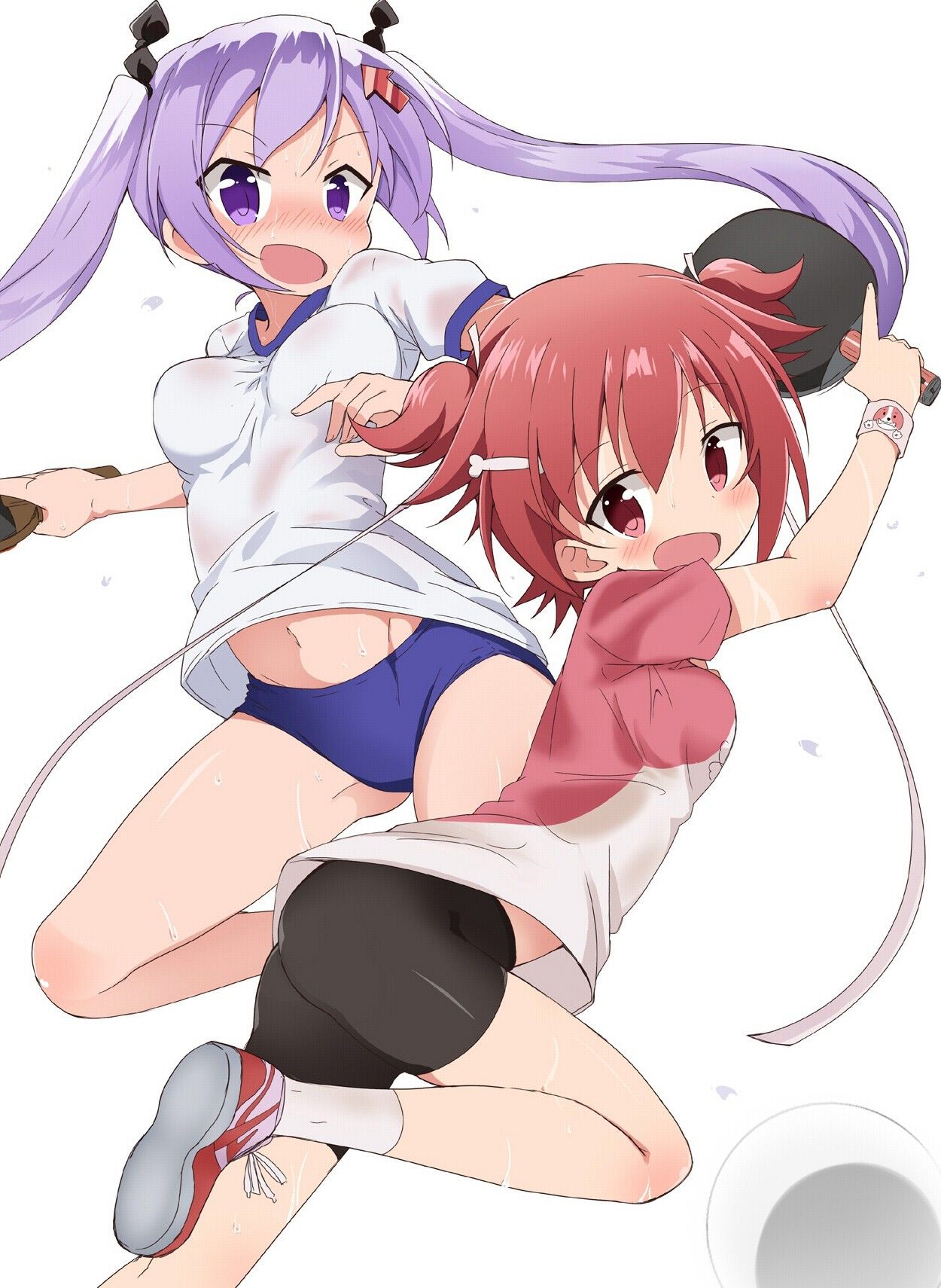 Two-dimensional erotic image of girls in gym clothes that look erotic for some reason though it is supposed to be healthy 4