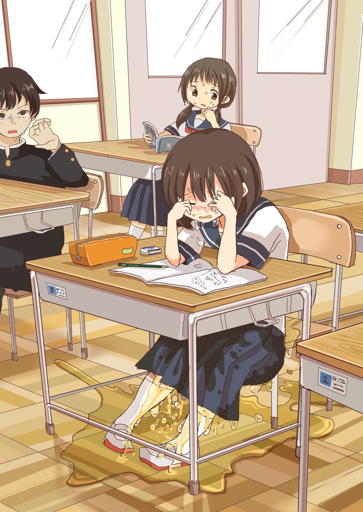 [School life end] i can not stand in class, masturbation and leaking and the erotic image of JS and JC would be drenched in the chair is irresistible 28