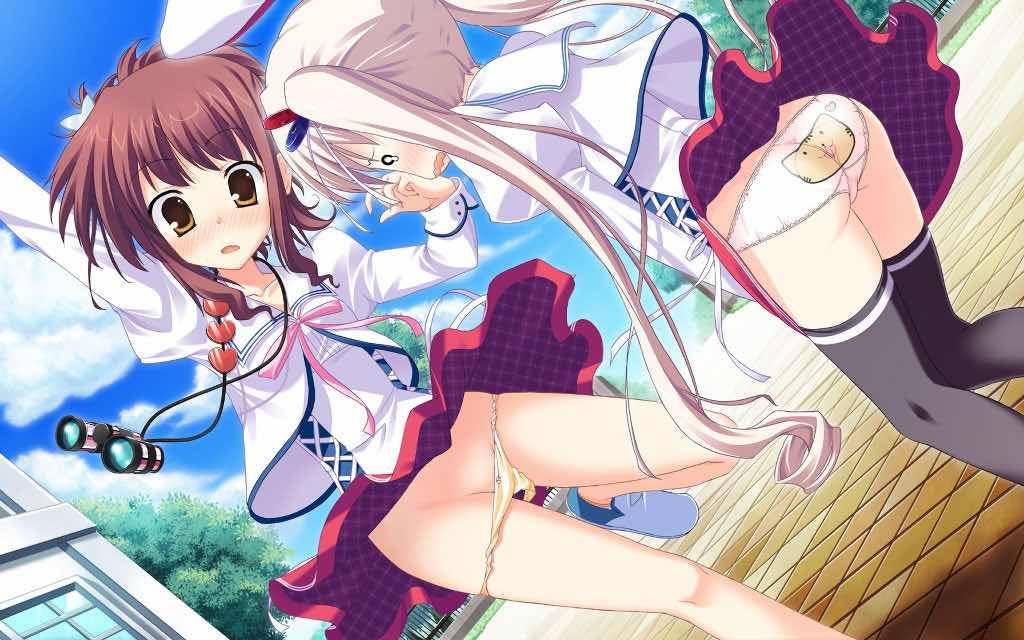 A lucky nijiero image to see the pantyhose in the prank of the wind 9