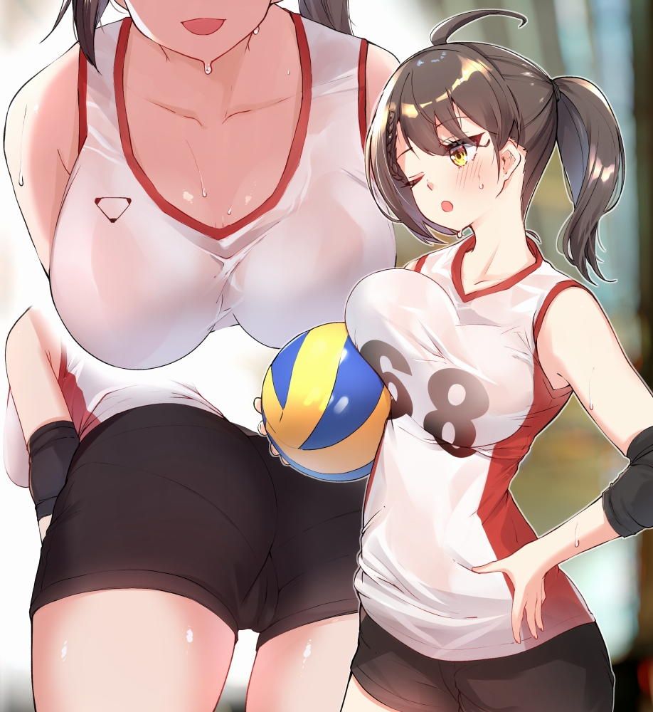 The girls in the volleyball uniform who are sweaty and Gamba are very shiko... I'm not going to be able to... 3