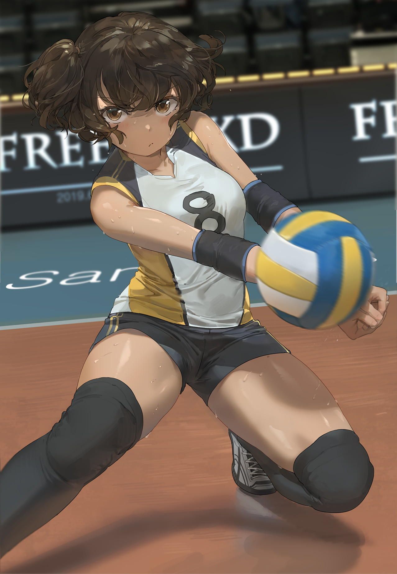 The girls in the volleyball uniform who are sweaty and Gamba are very shiko... I'm not going to be able to... 6