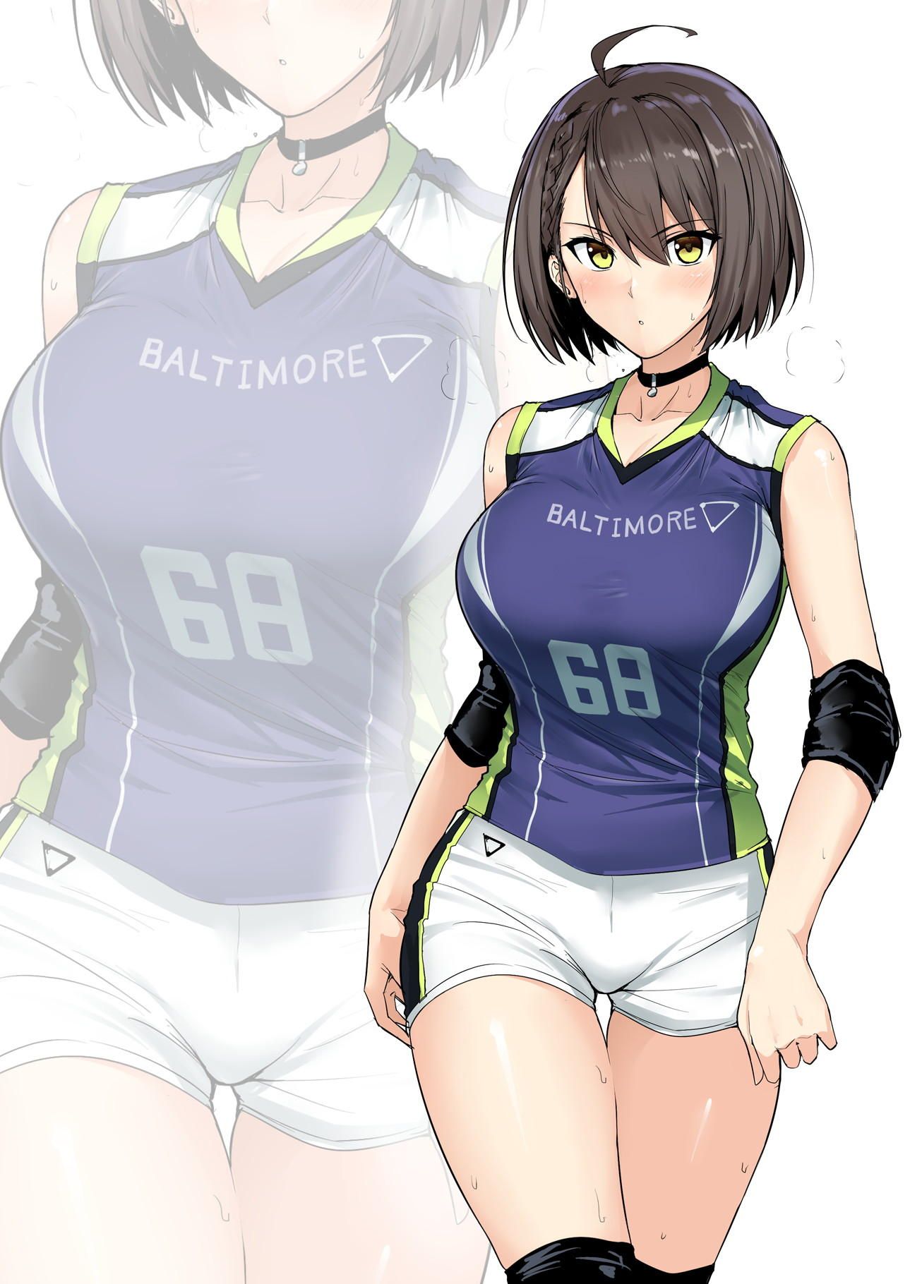 The girls in the volleyball uniform who are sweaty and Gamba are very shiko... I'm not going to be able to... 7