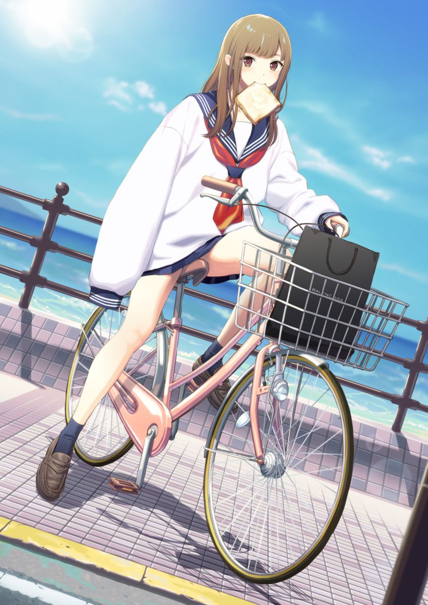 [Secondary] bicycle pantyhose image of high school girls in the middle of going to and from school 13