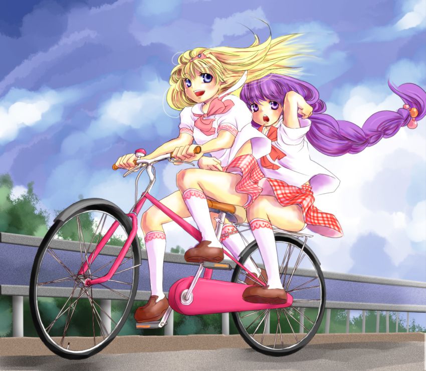 [Secondary] bicycle pantyhose image of high school girls in the middle of going to and from school 38