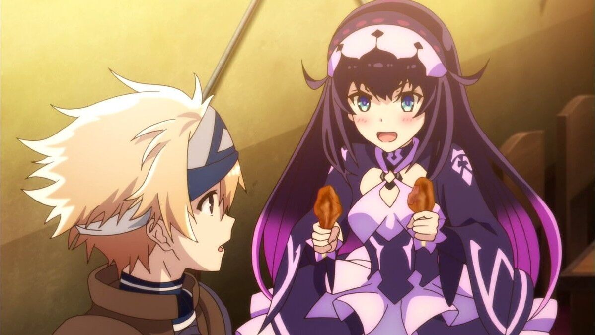 "Infinite Dendrogram" 2 episodes, Babylon-chan Magi Enma w Nemesis-chan eating too much Warota w 7