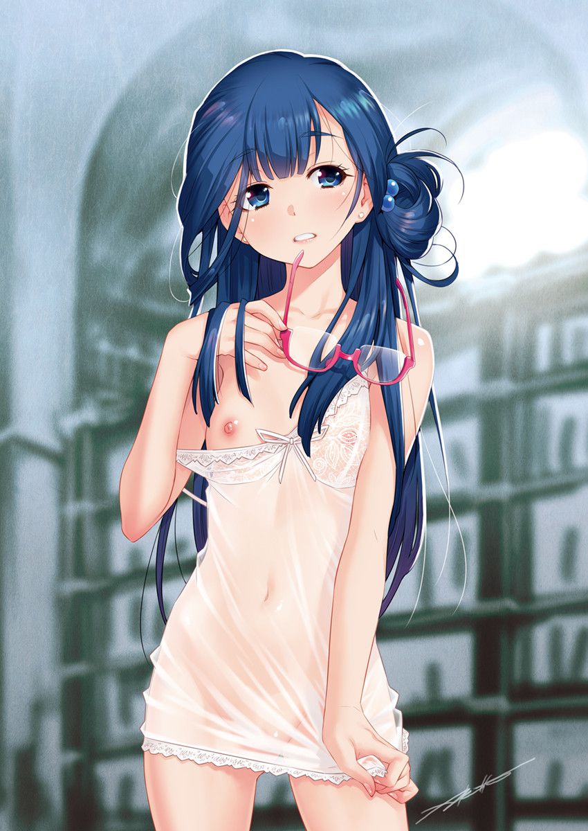 [Secondary] erotic image of a cute girl with blue hair 13