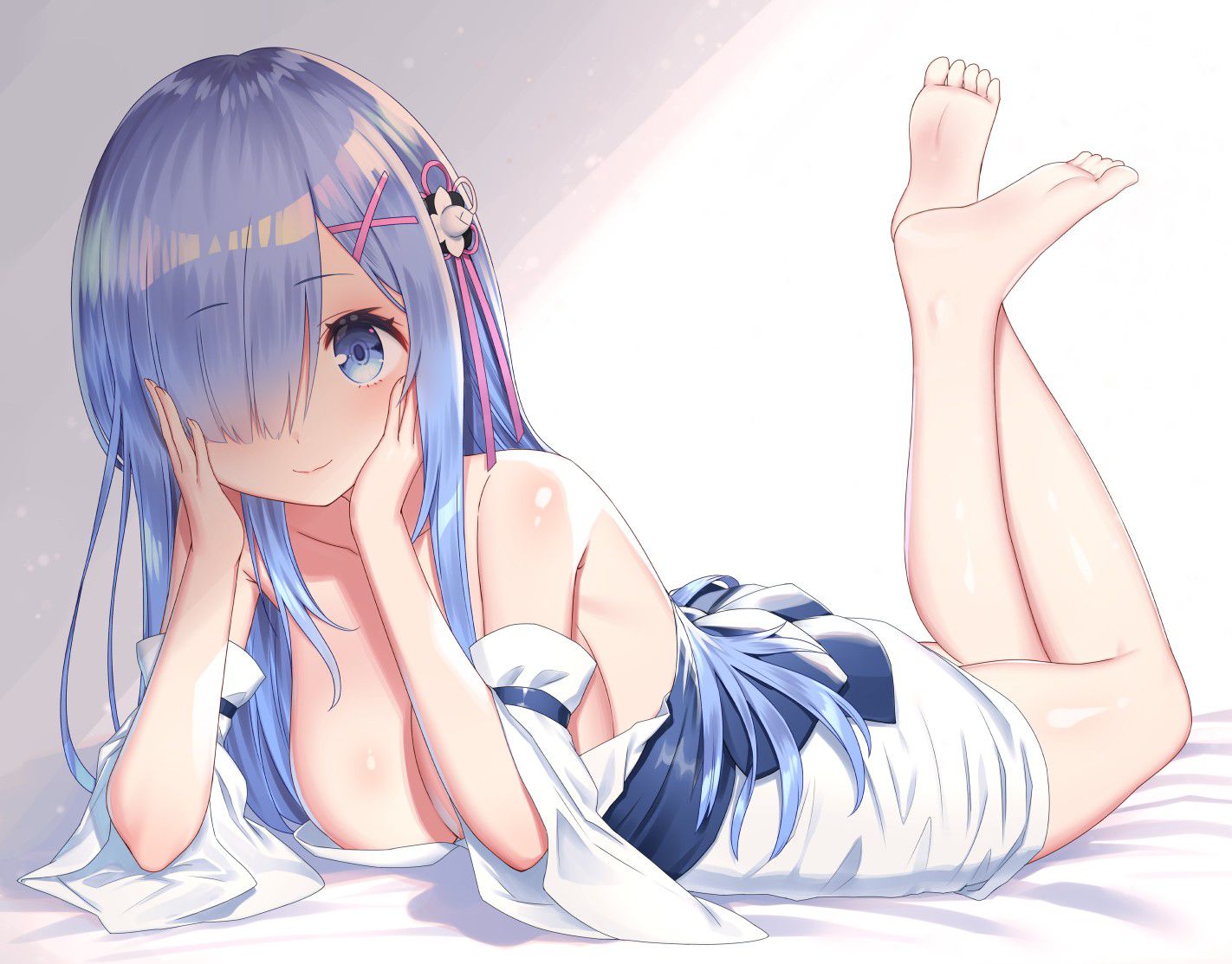 [Secondary] erotic image of a cute girl with blue hair 16