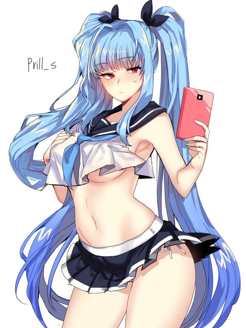 [Secondary] erotic image of a cute girl with blue hair 27