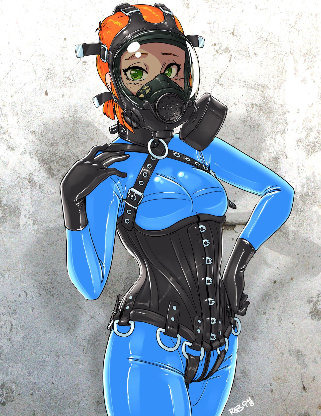 Breath Latex through Gasmask 53