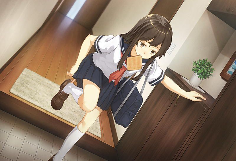Premonition of the beginning of love (love comedy)...? The image of "the bread girl who is late" which rushes to the school with toast barking♪ 38