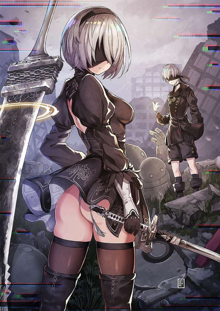 Love the secondary erotic images of NieR Automata. 13