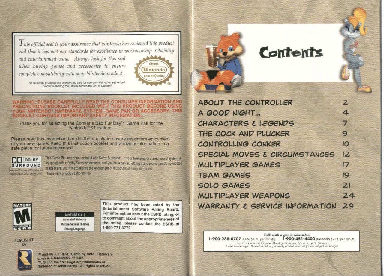 Conker's Bad Fur Day (N64) - game manual 2