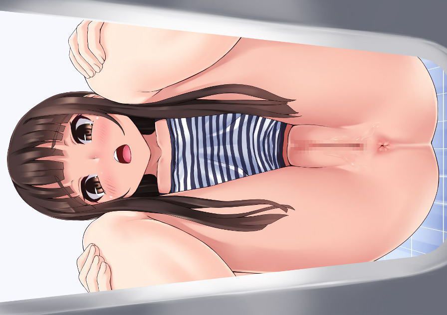 [Secondary] Japanese-style toilet voyeur erotic image that the and are in full view if you hold up the smartphone from the private room next door 35