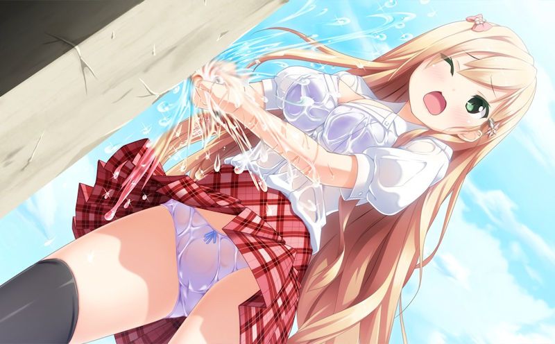 [Secondary] erotic image of a high school girl whose uniform is drenched in sudden rain and has become squeadays to the bra 14