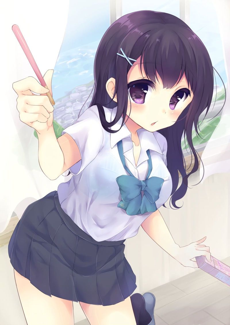 [Secondary] erotic image of a high school girl whose uniform is drenched in sudden rain and has become squeadays to the bra 17