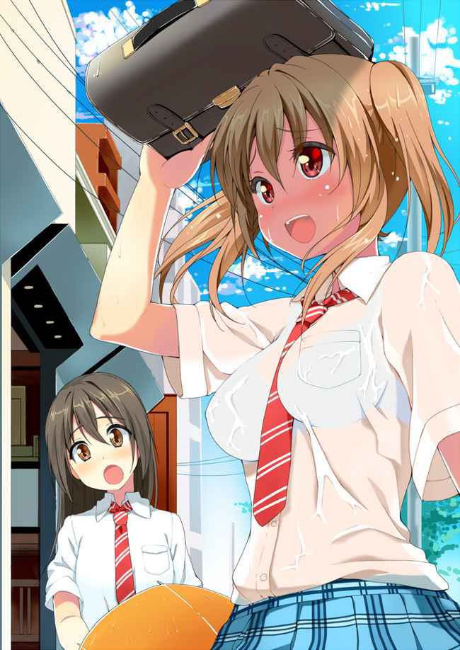 [Secondary] erotic image of a high school girl whose uniform is drenched in sudden rain and has become squeadays to the bra 36