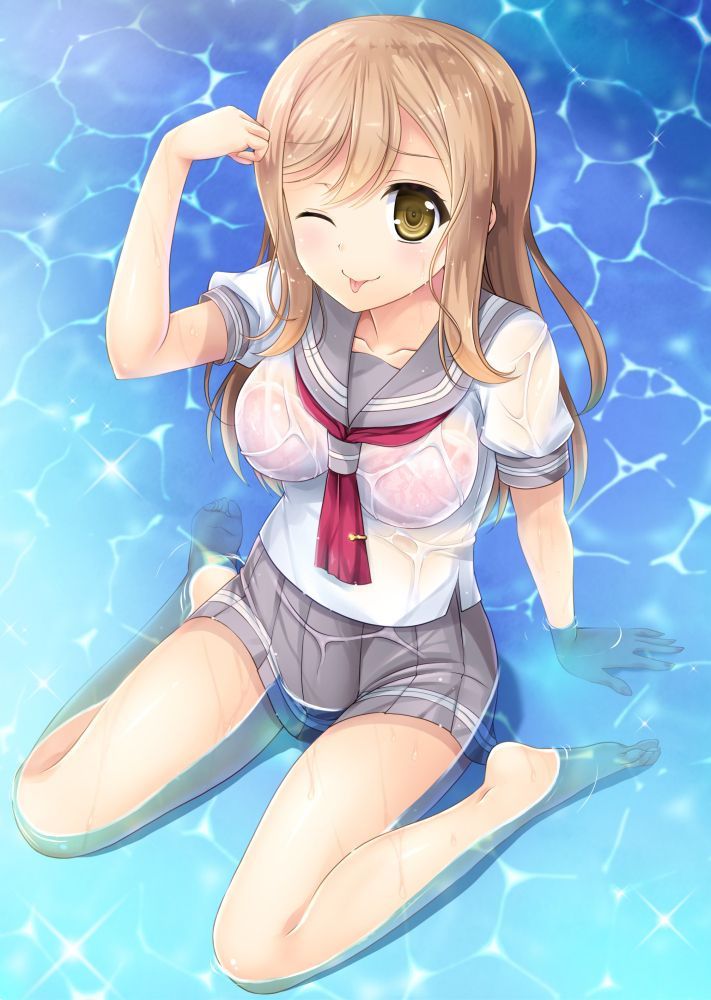 [Secondary] erotic image of a high school girl whose uniform is drenched in sudden rain and has become squeadays to the bra 42