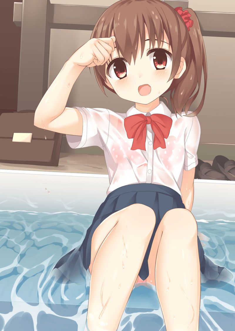 [Secondary] erotic image of a high school girl whose uniform is drenched in sudden rain and has become squeadays to the bra 45