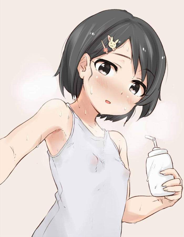 [Naturally nipple is transparent] secondary erotic image of no bra white tank top 15