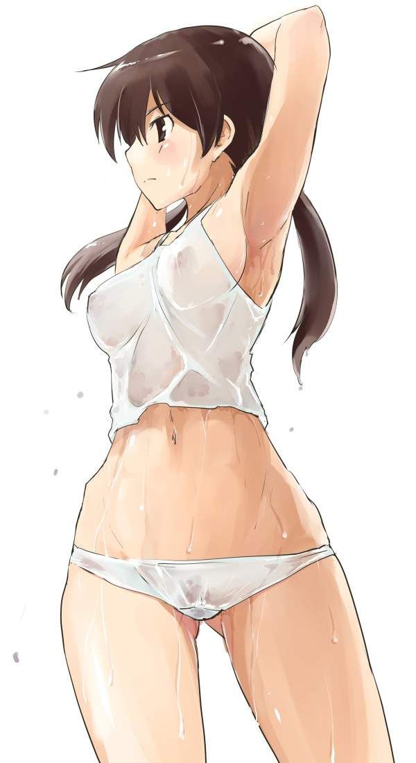 [Naturally nipple is transparent] secondary erotic image of no bra white tank top 8