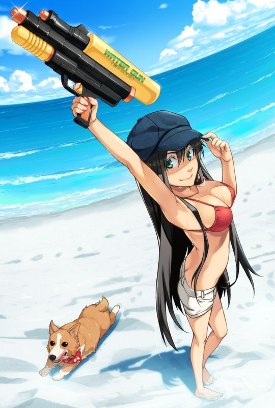 Pupi-yupi-pupi-up Image of a second girl in a bathing suit with a water gun 12