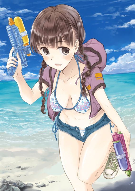 Pupi-yupi-pupi-up Image of a second girl in a bathing suit with a water gun 29