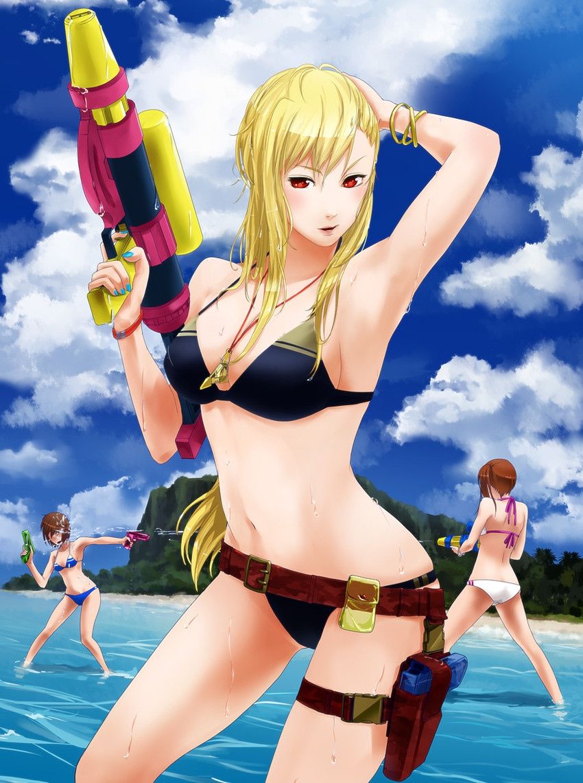 Pupi-yupi-pupi-up Image of a second girl in a bathing suit with a water gun 3