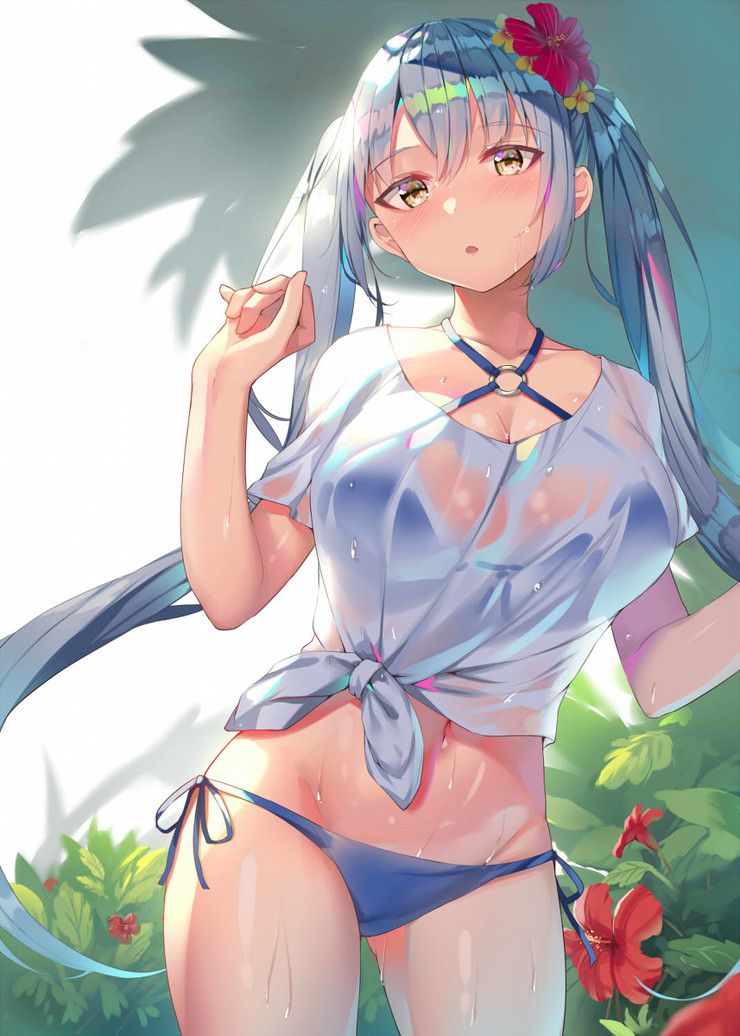 [Secondary] erotic image of a girl with refreshing blue hair 33