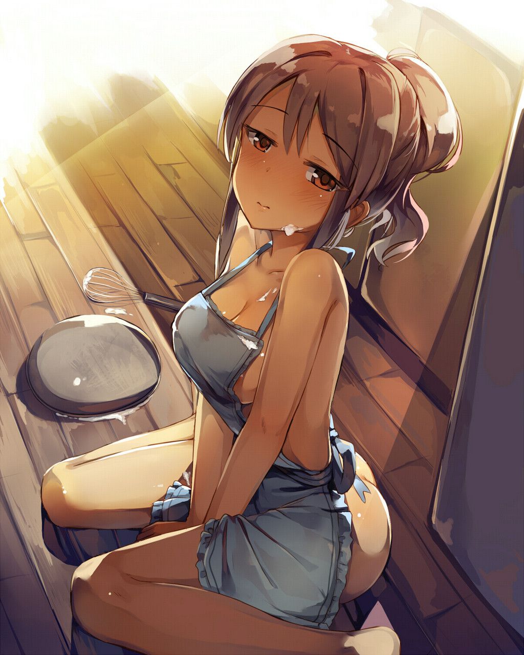 【Secondary】Erotic image of the girl in the naked apron that will be erected immediately when you get home 14