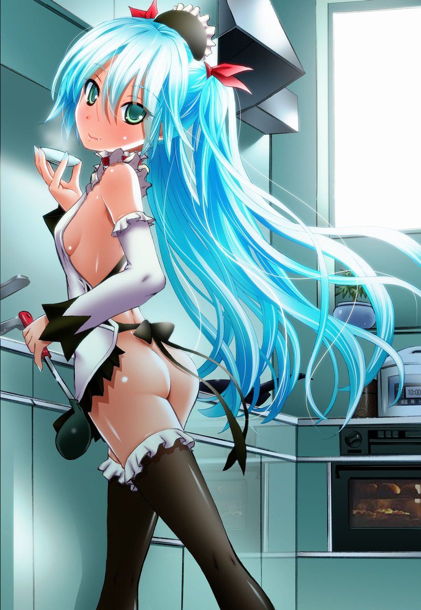 【Secondary】Erotic image of the girl in the naked apron that will be erected immediately when you get home 23