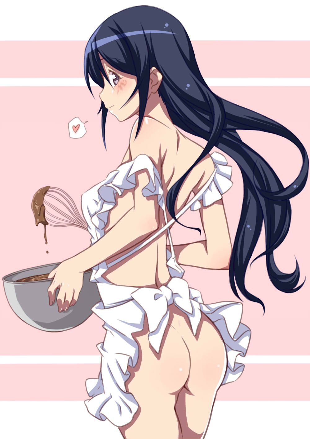 【Secondary】Erotic image of the girl in the naked apron that will be erected immediately when you get home 49