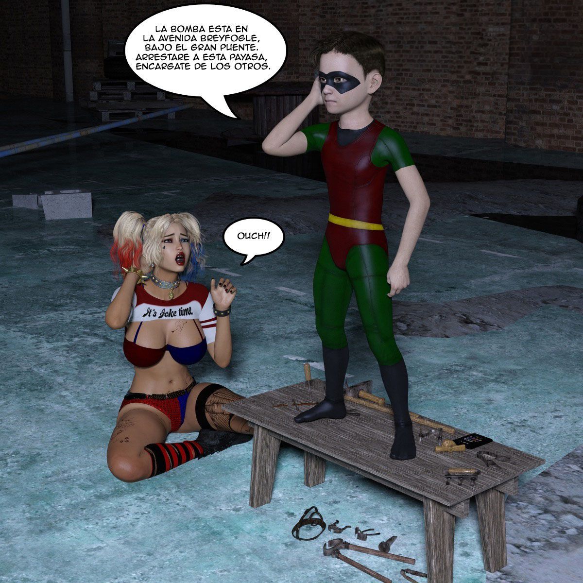 [KakiharaD] The Morning Mad Shota Love (Harley Quinn and Robin) [Spanish] 7