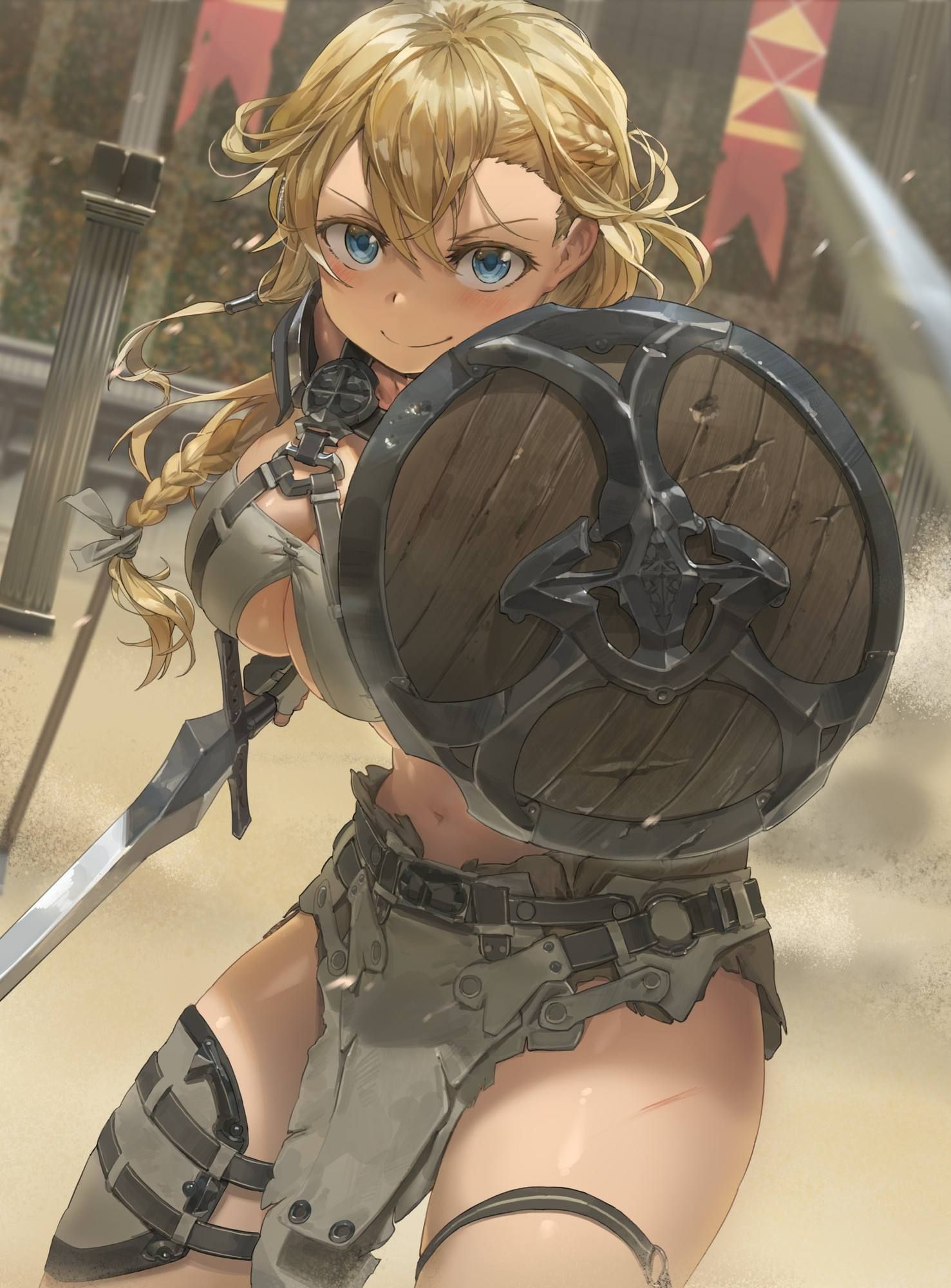 Is it all right with such attractive equipment? You can fight on the battlefield, and the image of the female warrior who is being teased by defeat 6