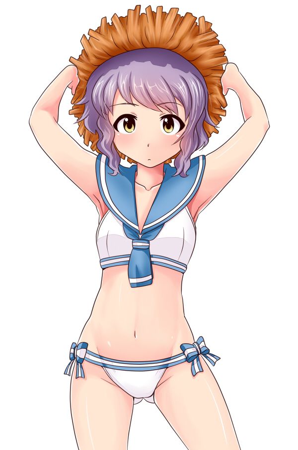 The image of the girl who wears the water of the case that I put the navel out as JK uniform is a sailor beach wear or wwwwwww 3
