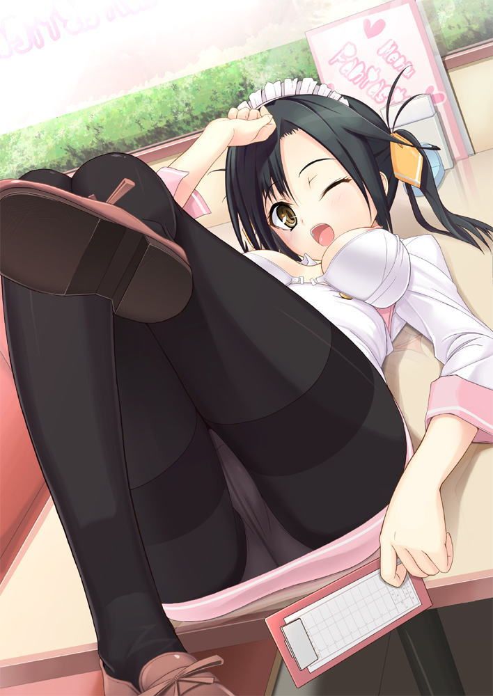 [Secondary] Erotic image summary of the girl panties seen over the black pantyhose 13
