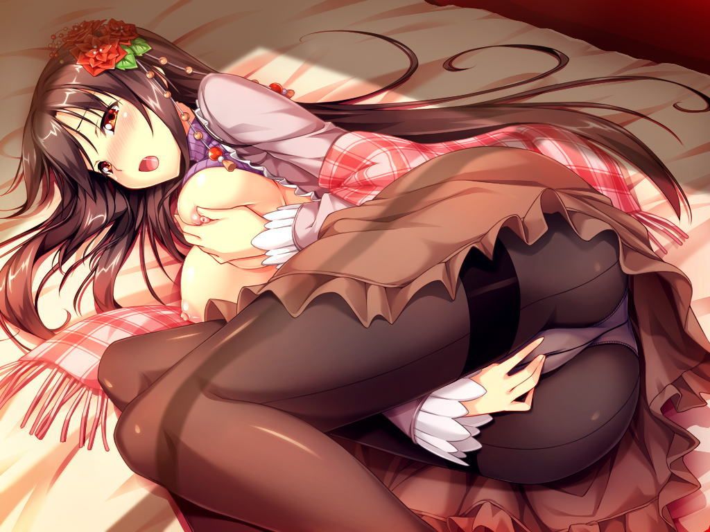 [Secondary] Erotic image summary of the girl panties seen over the black pantyhose 17