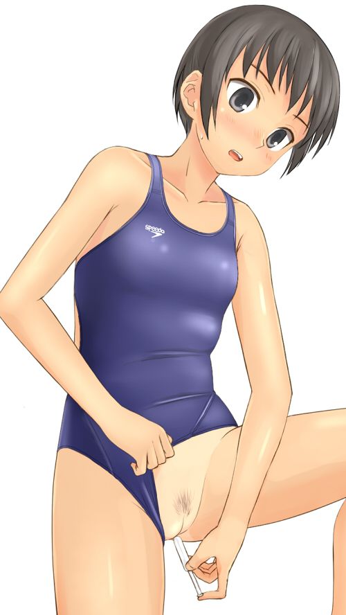 [Show Sukumizu man] Loli girl is summer-like Sukumizu swimsuit but I show provocation lori erotic image that comes to provoke by showing the crotch cloth stagger! 18
