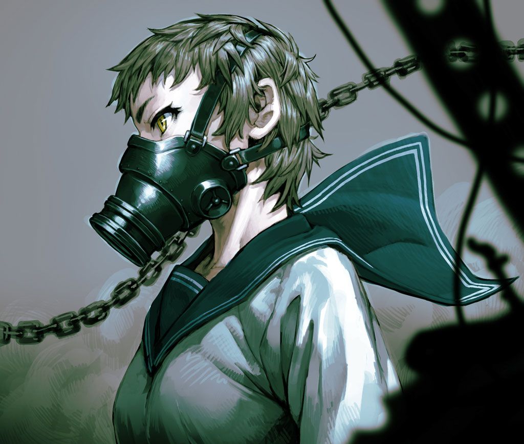 I'm excited about a girl who wears a two-dimensional gas mask. 50 photos 15