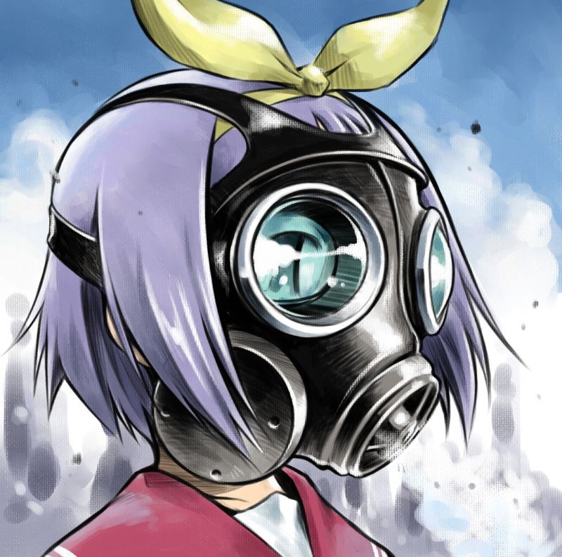 I'm excited about a girl who wears a two-dimensional gas mask. 50 photos 17