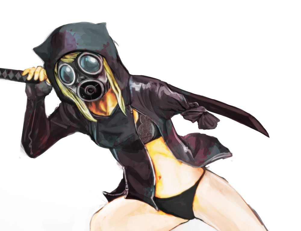 I'm excited about a girl who wears a two-dimensional gas mask. 50 photos 32