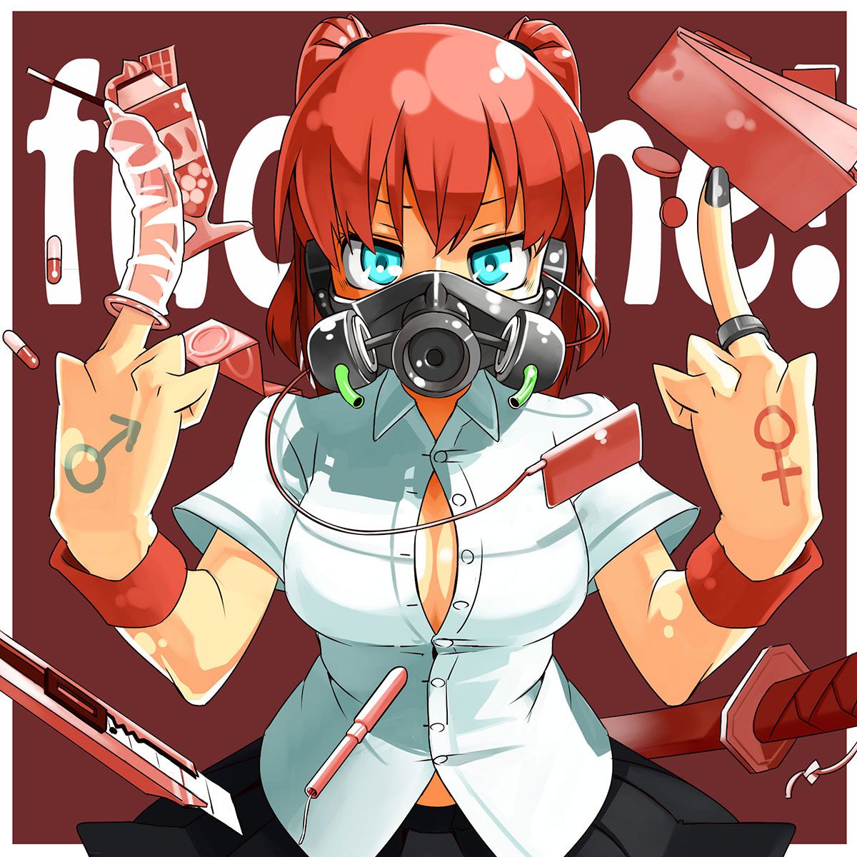 I'm excited about a girl who wears a two-dimensional gas mask. 50 photos 33