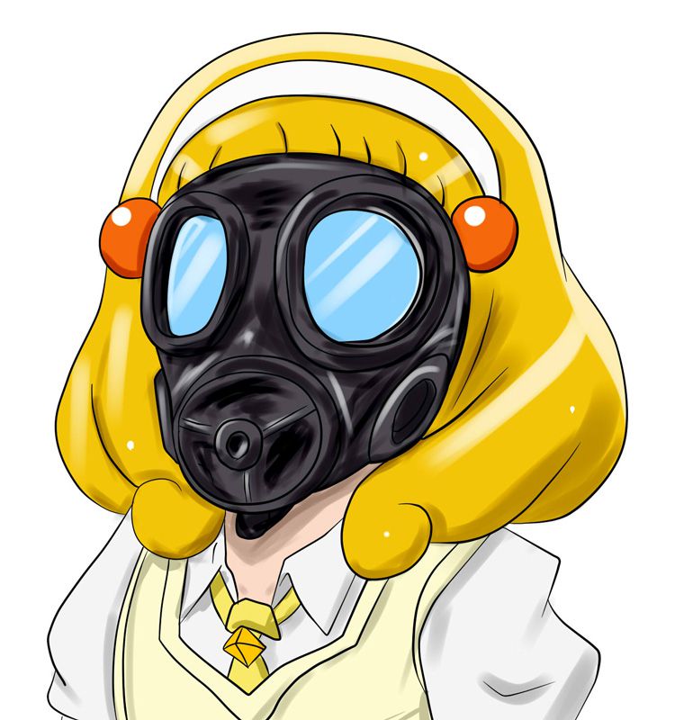 I'm excited about a girl who wears a two-dimensional gas mask. 50 photos 39