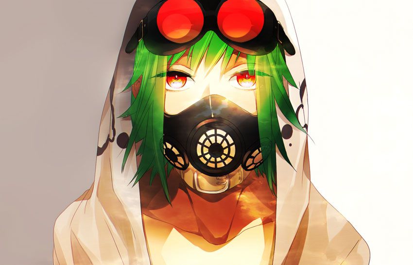 I'm excited about a girl who wears a two-dimensional gas mask. 50 photos 49