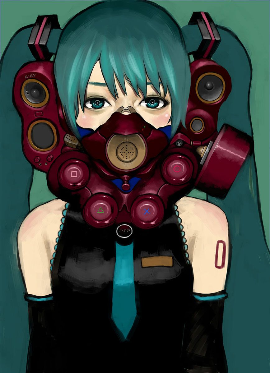 I'm excited about a girl who wears a two-dimensional gas mask. 50 photos 6