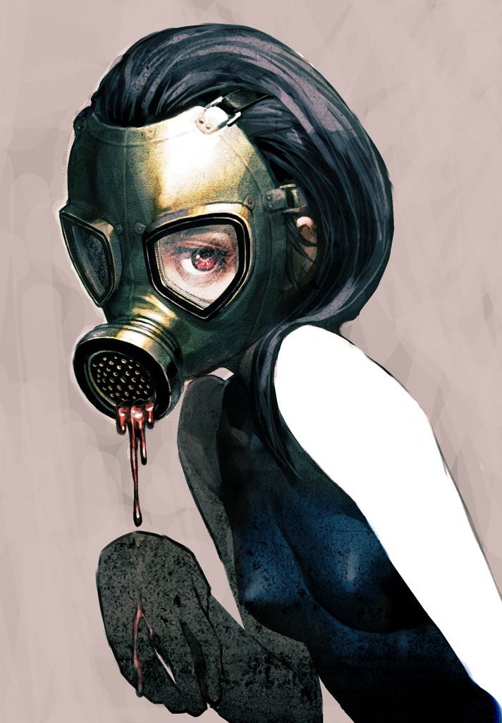 I'm excited about a girl who wears a two-dimensional gas mask. 50 photos 9