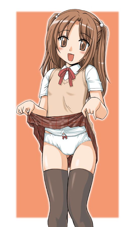 [Tuck up Lori] Cute loli girl is showing the secret space in the skirt tucked up cute loli tuck up pants show erotic images! 9