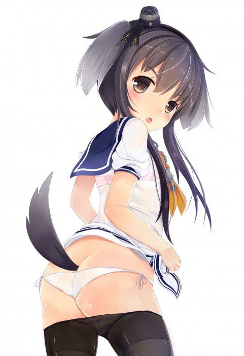 [Tokitsukaze-chan] fleet collection of dog ear style hairstyle and black strthong bread I tried to collect erotic images that you want to pet of the cute Tokitsukaze chan! 2