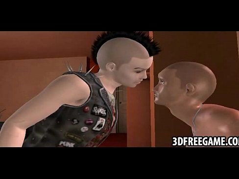 This is the recorded 3D babe fight punk scene. 9