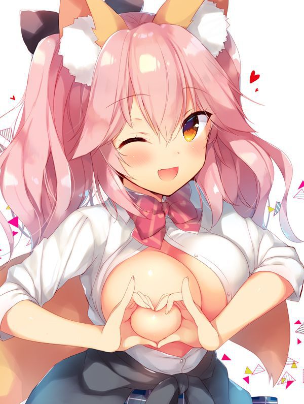 [Secondary ZIP] Naughty picture of a rainbow girl making a heart mark by hand 11