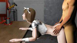 Animated with hot round breasts gets anal 16